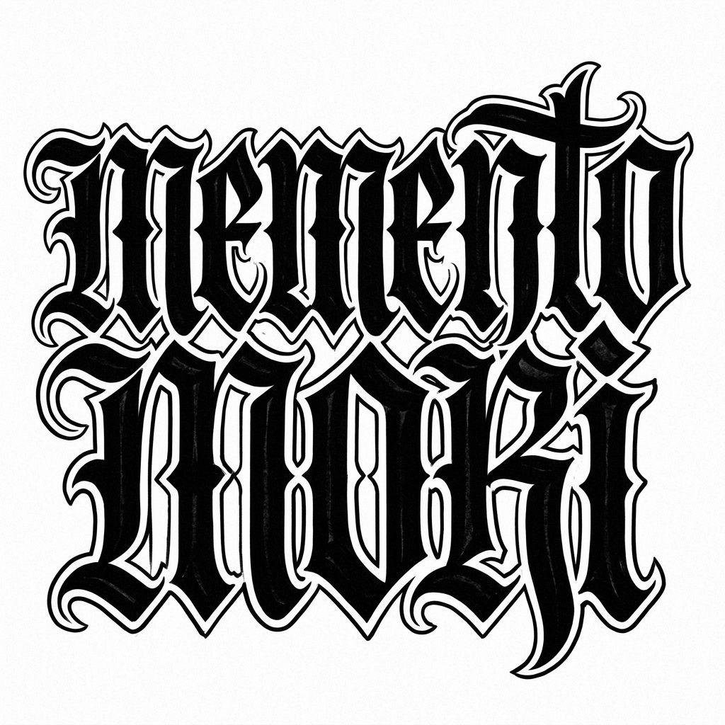 idée tatouage phrase memento mori blackwork
