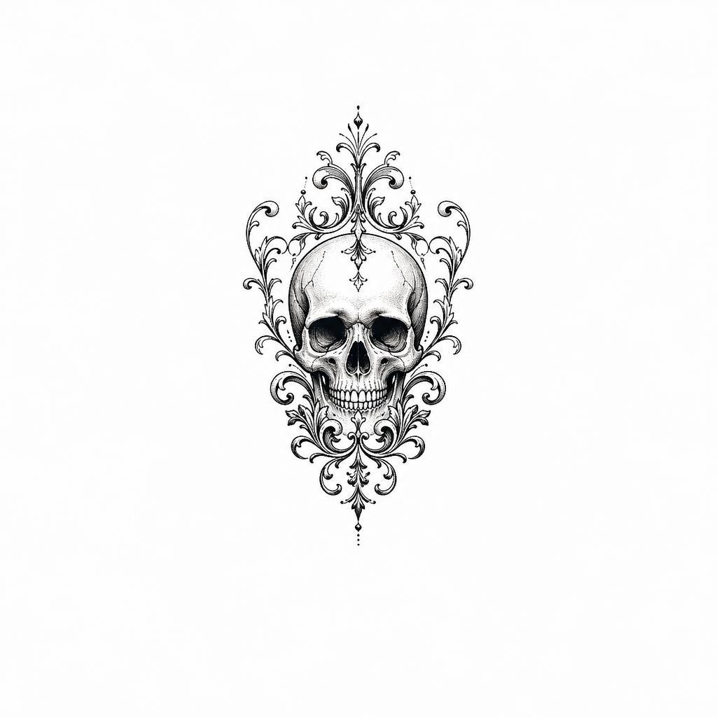 handgelenk-tattoo ornamentaler mini-totenkopf
