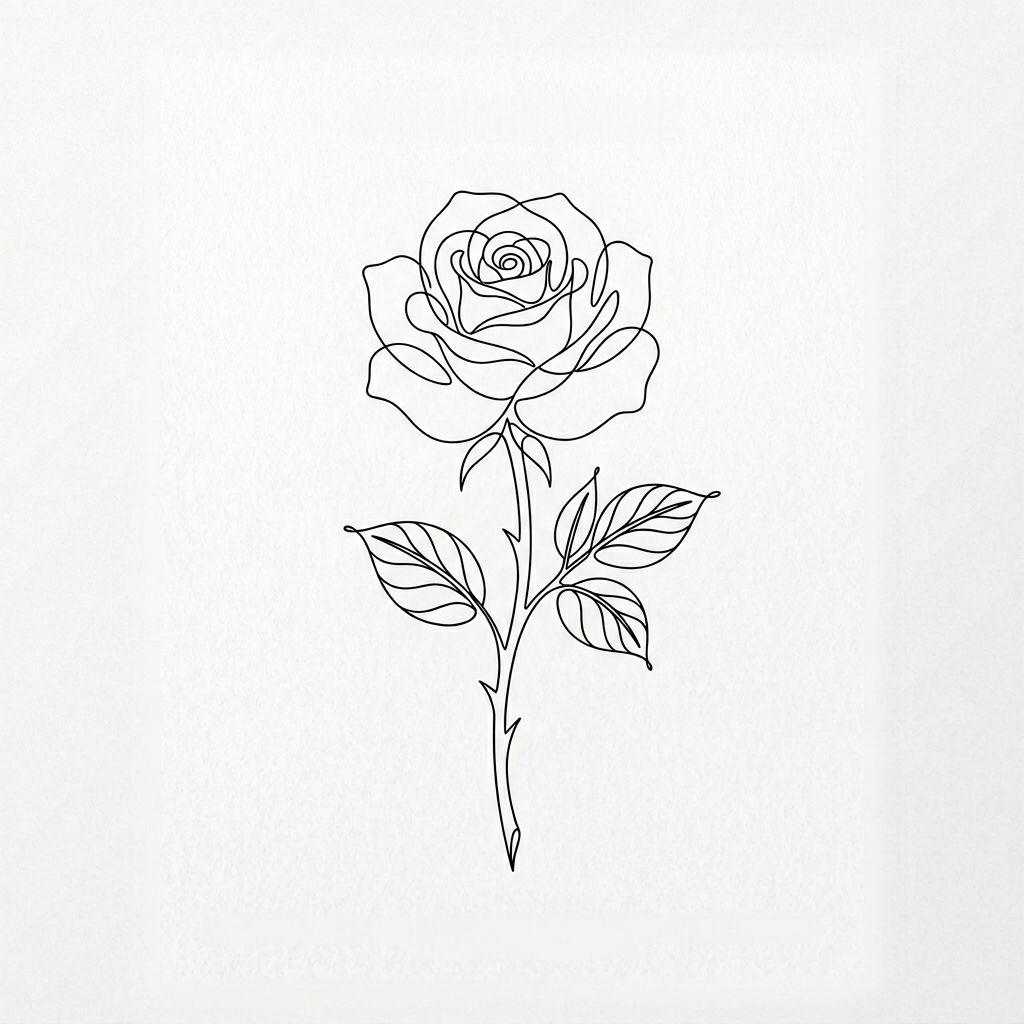 rose-tattoo minimalistische rose