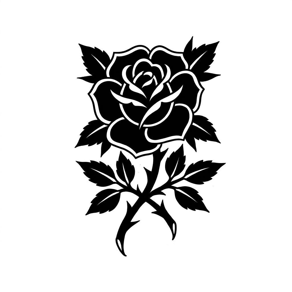 rose-tattoo blackwork rose