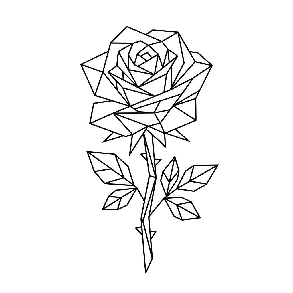 rose-tattoo geometrische rose