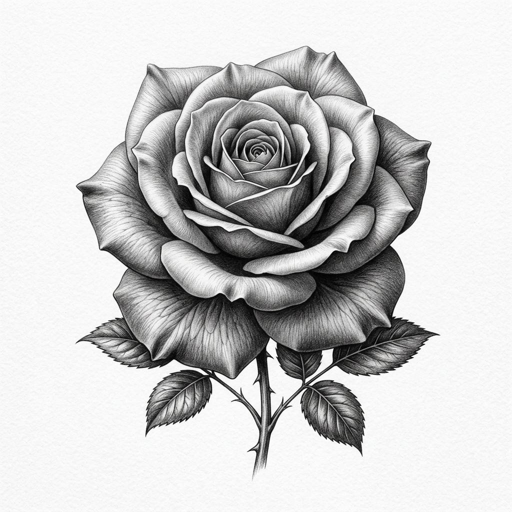 rose-tattoo realistische rose