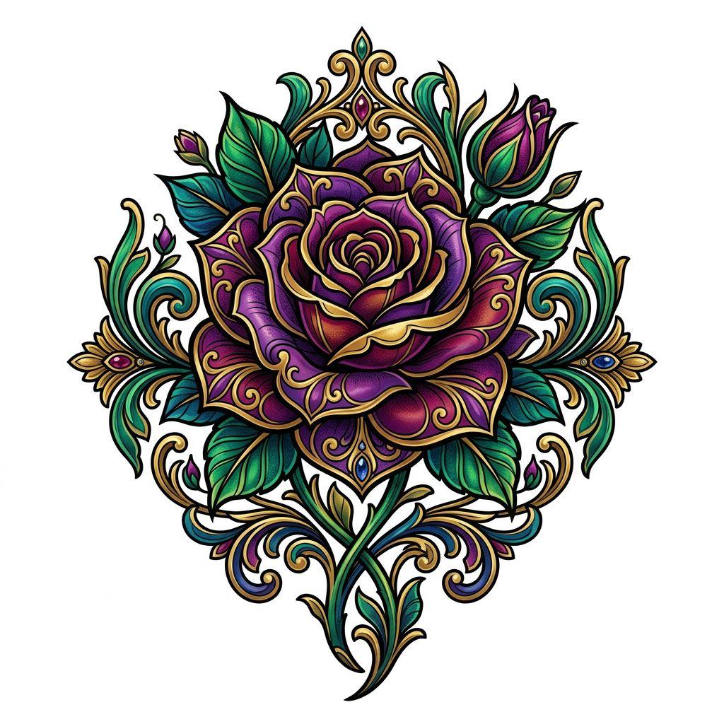 rose-tattoo neo-traditional rose