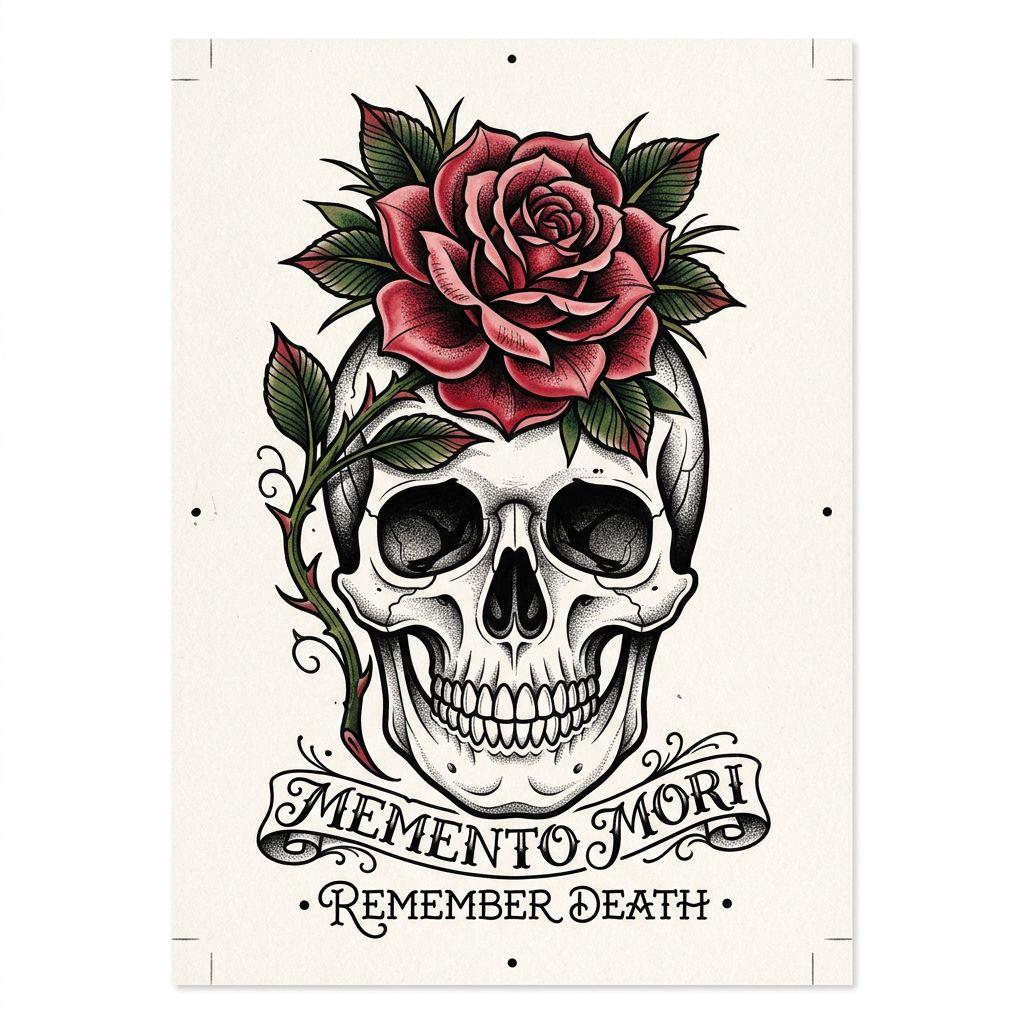 rose-tattoo totenkopf und rose