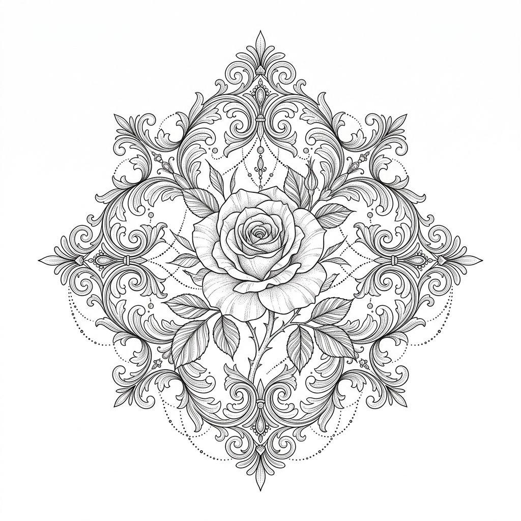 rose-tattoo ornamentale rose