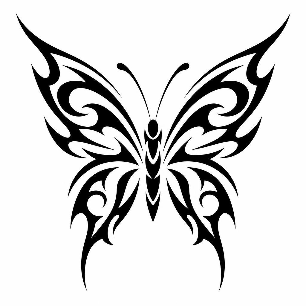schmetterling-tattoo moderner tribal-schmetterling