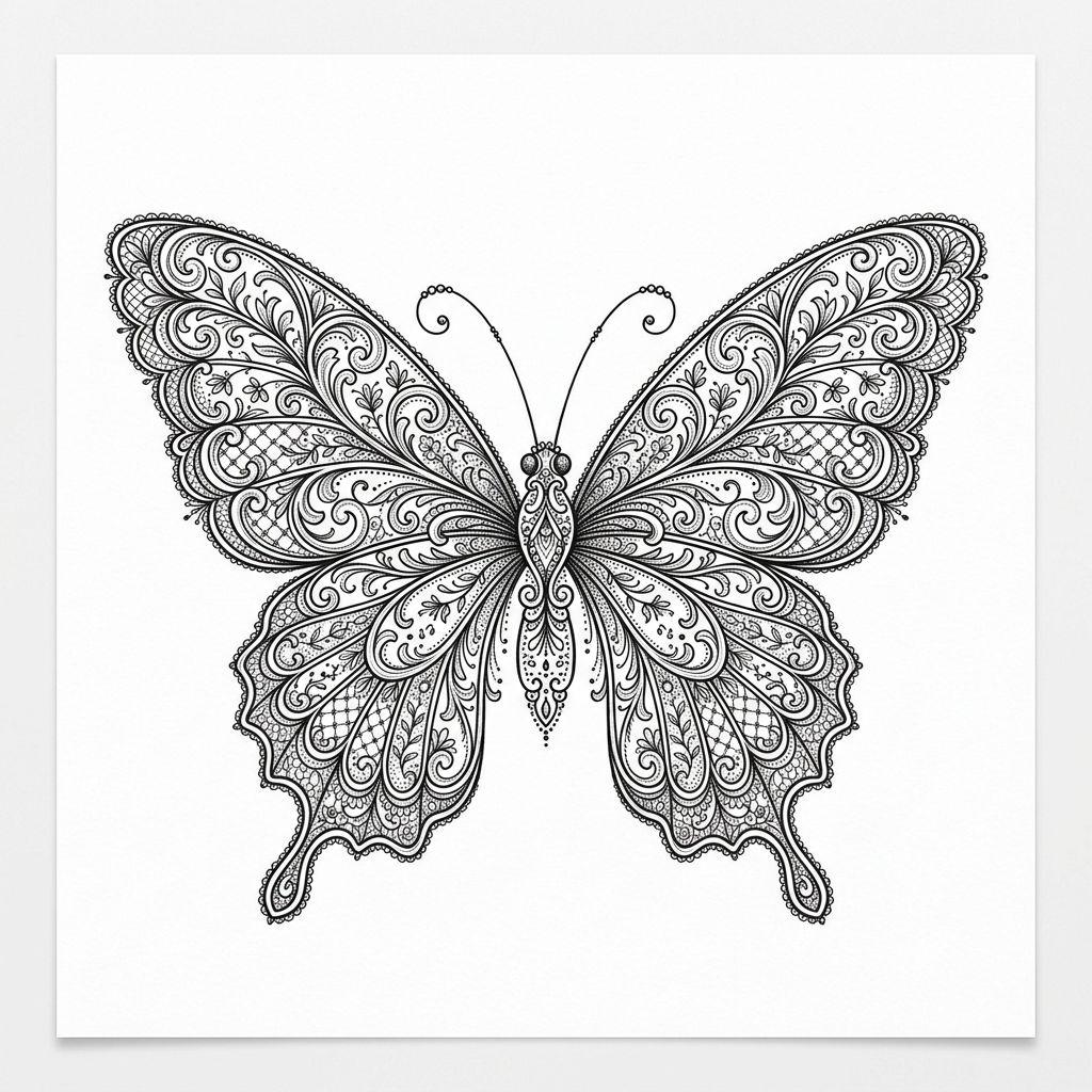 schmetterling-tattoo schmetterling im spitzenstil