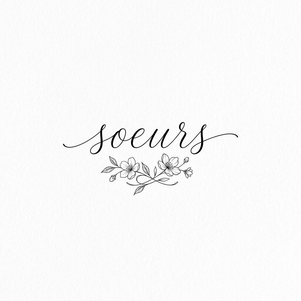 schwester-tattoo schwestern-lettering in kursiv