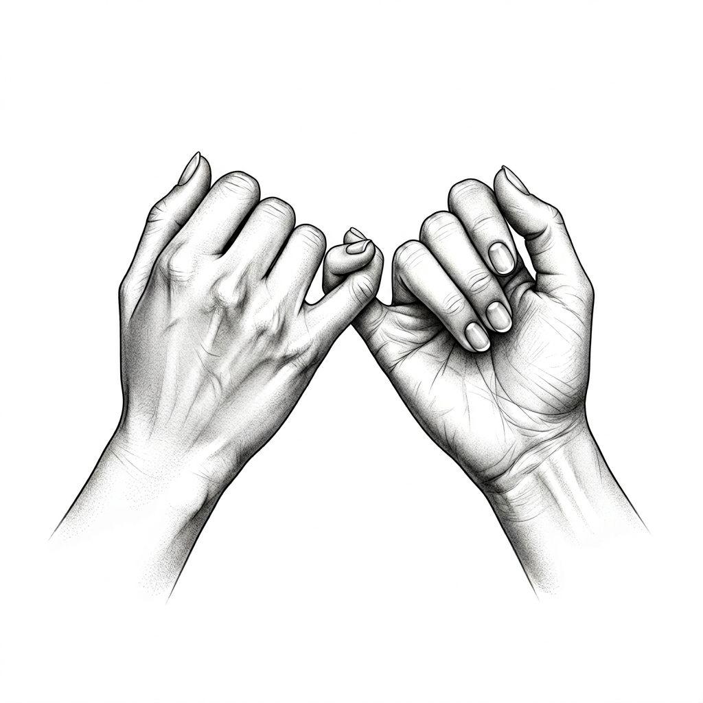 schwester-tattoo pinky promise zwei hände
