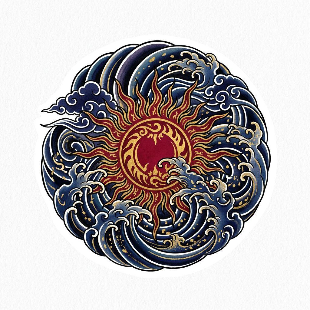 sonne-tattoo sonne japanese amaterasu