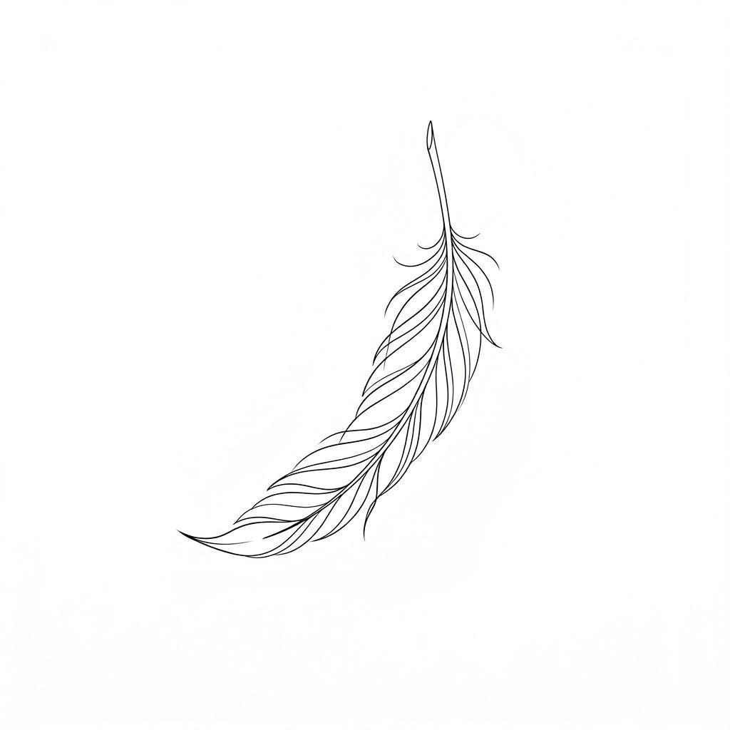 trauer-tattoo minimalistische feder
