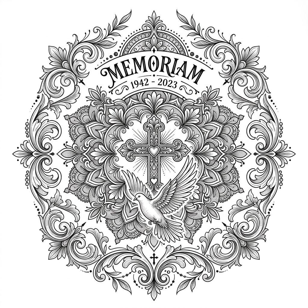 trauer-tattoo ornamentales gedenkmandala