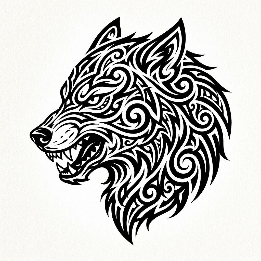tribal-tattoo kraftvolles tier-tribal