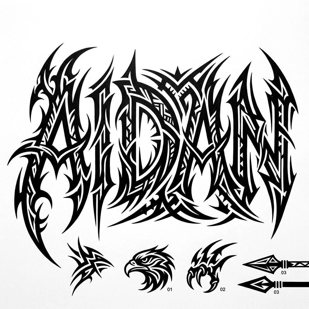 vorname-tattoo vorname modernes tribal