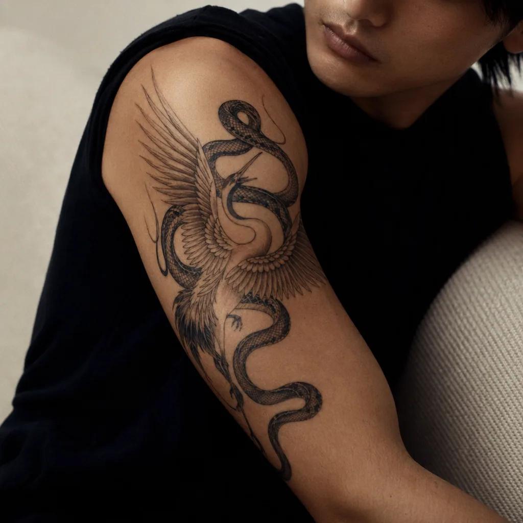 arm-tattoo totenkopf und schlange