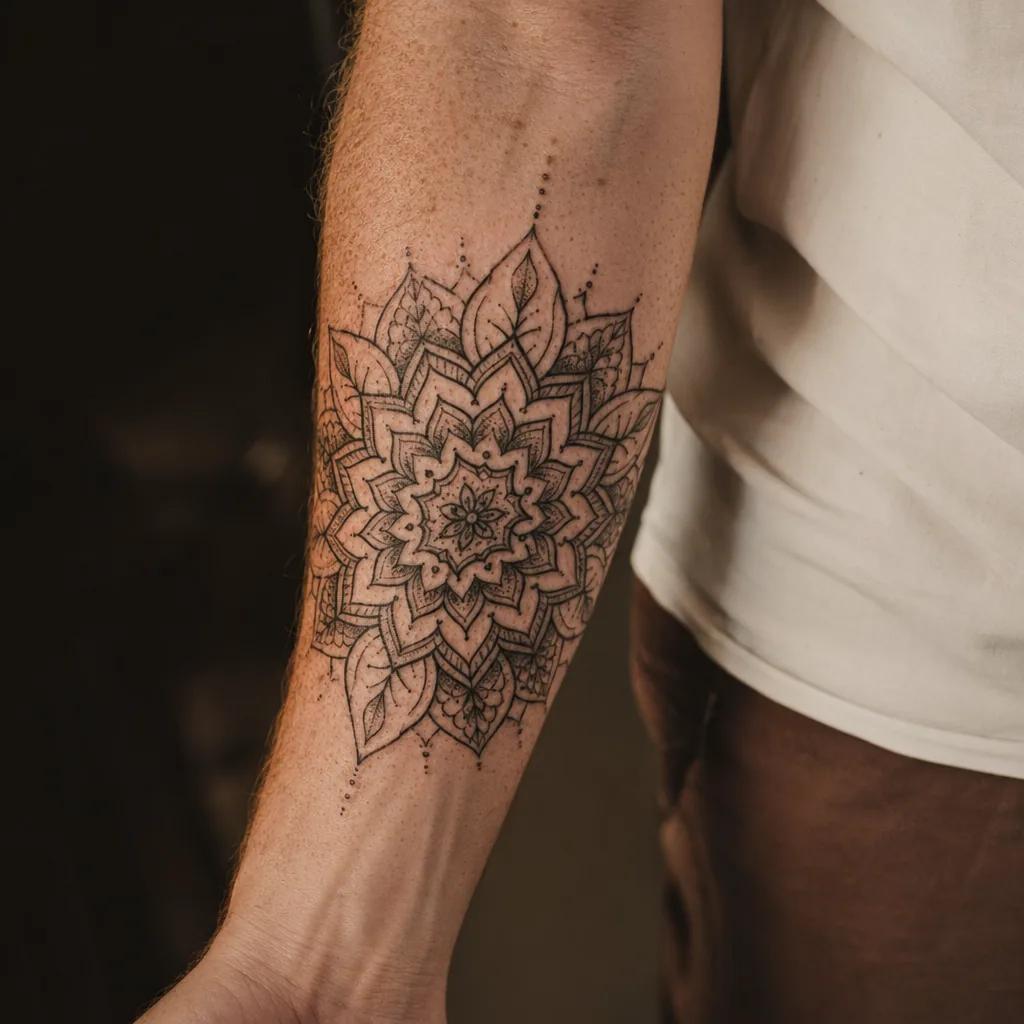 idée tatouage avant-bras homme mandala forearm