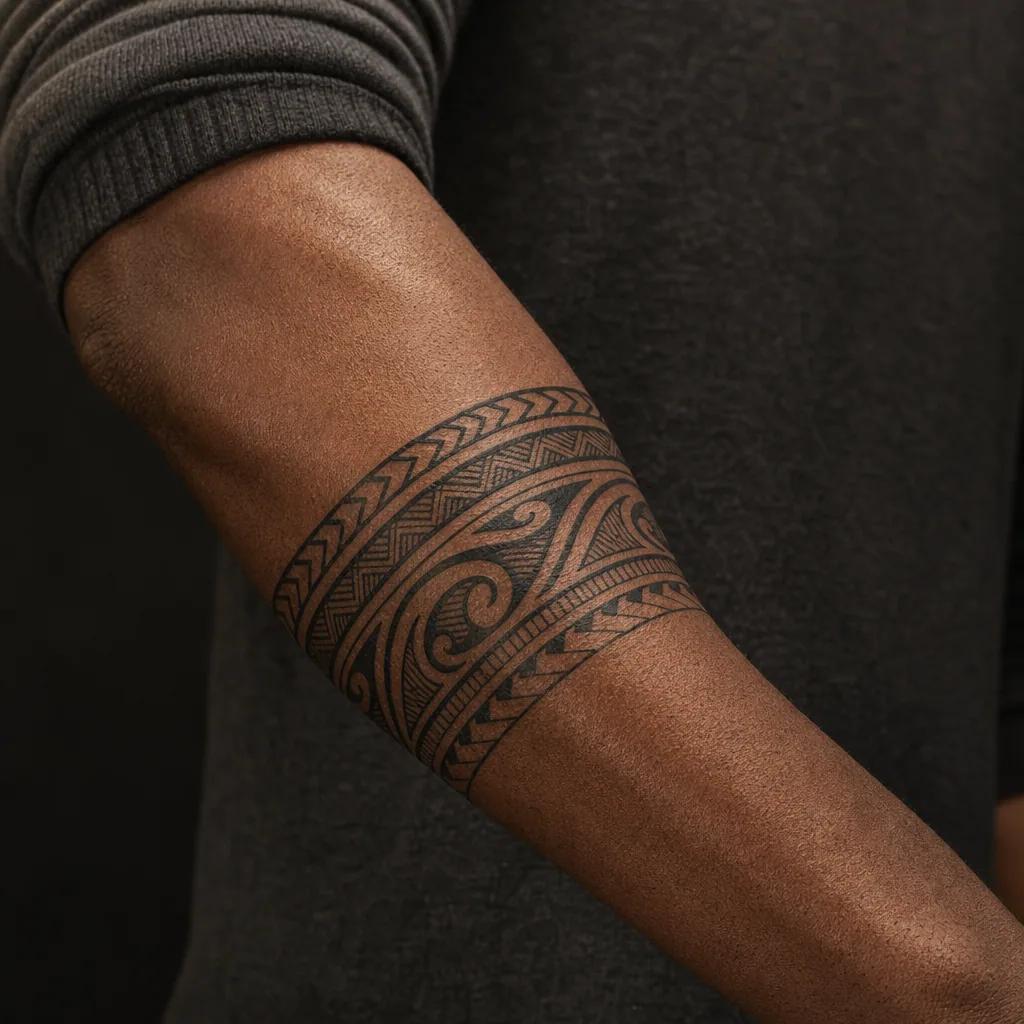 idée tatouage avant-bras homme maori arm band