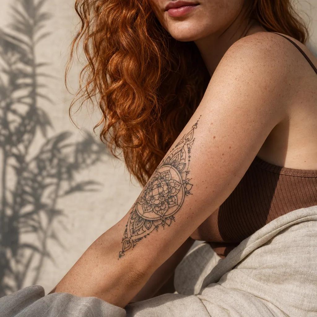 beste freundin-tattoo gespiegelte mandalas, ornamental