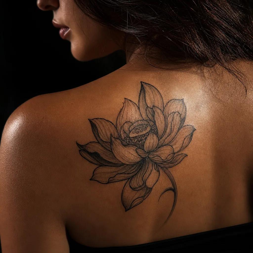 blume-tattoo japanische lotusblume