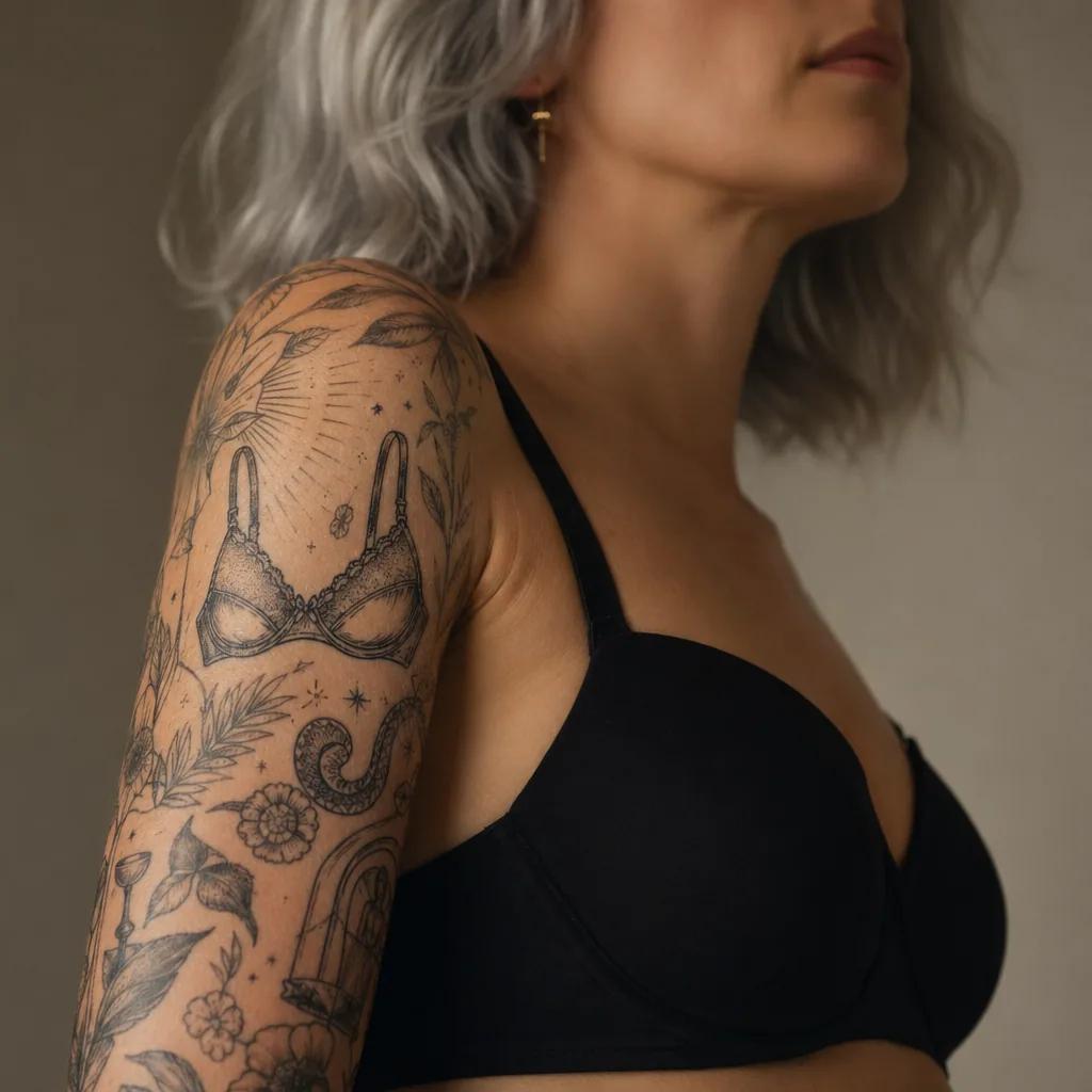 idée tatouage bras patchwork sleeve flash