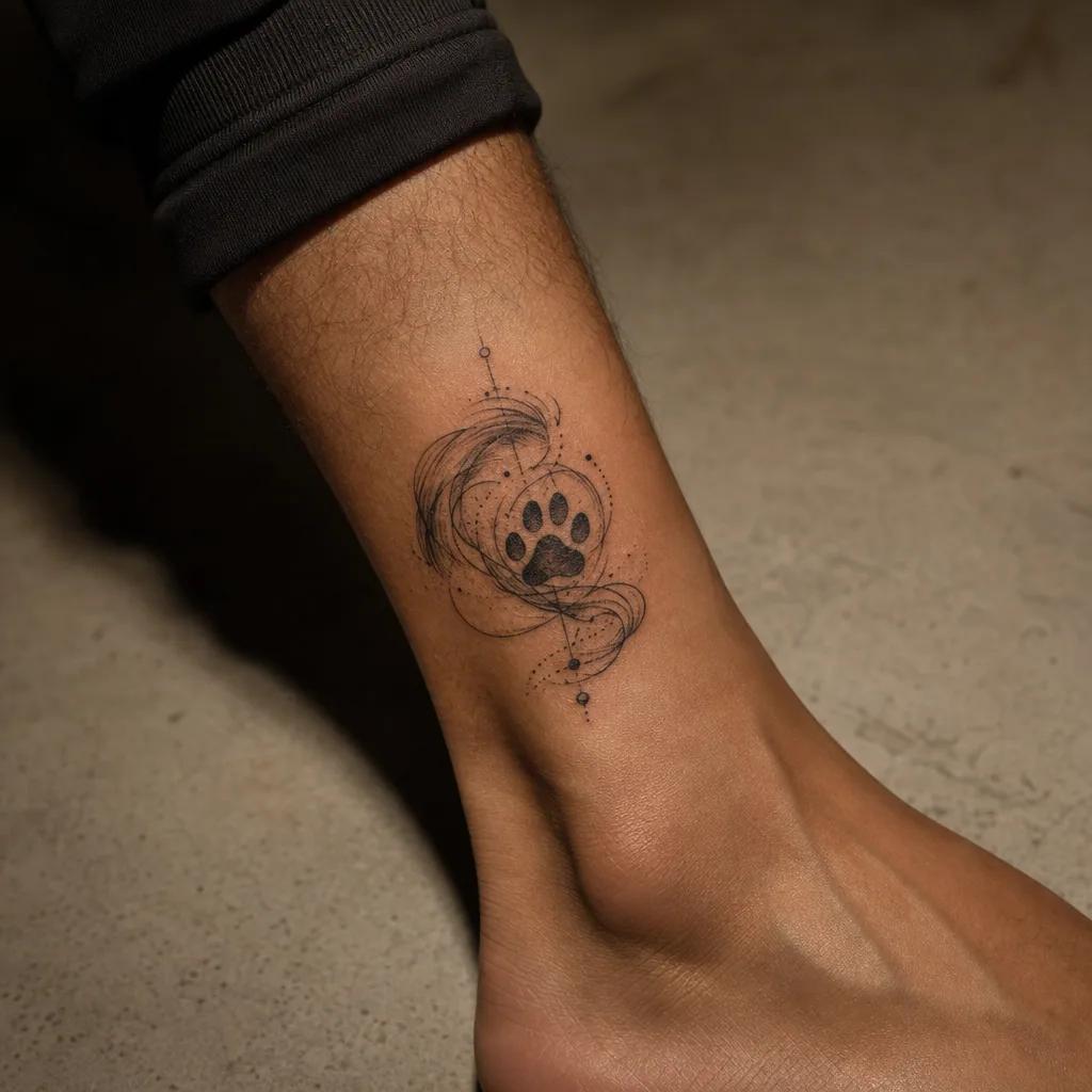 idée tatouage chien empreinte spirituelle