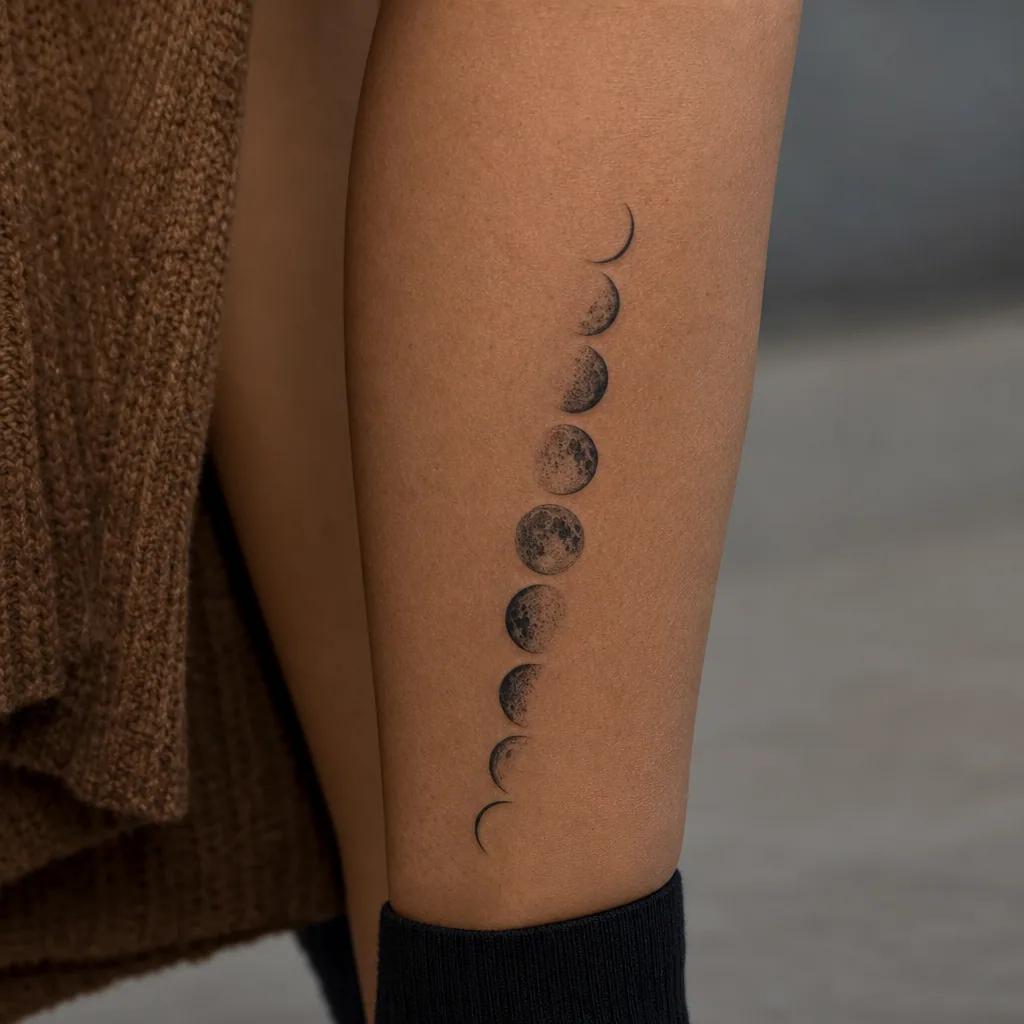 idée tatouage deuil phases lunaires deuil