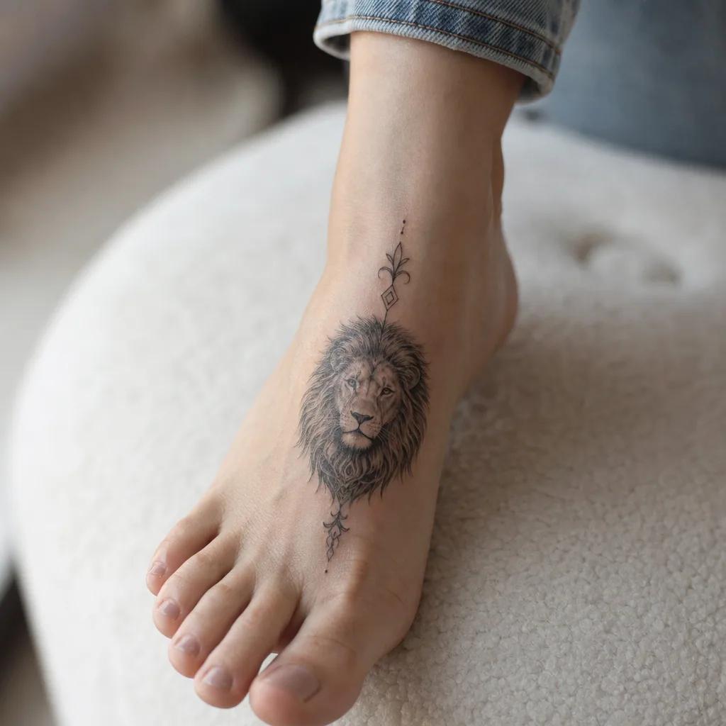 idée tatouage deuil lion protecteur