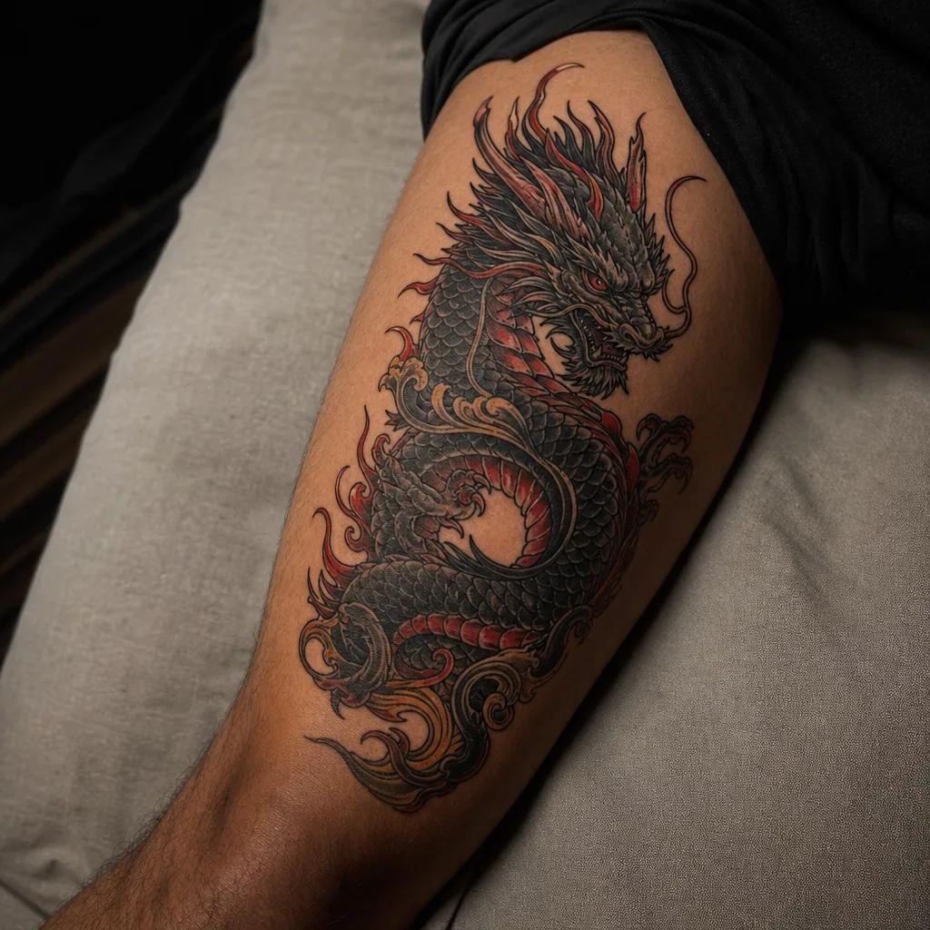 drache-tattoo drache neo-traditional reich