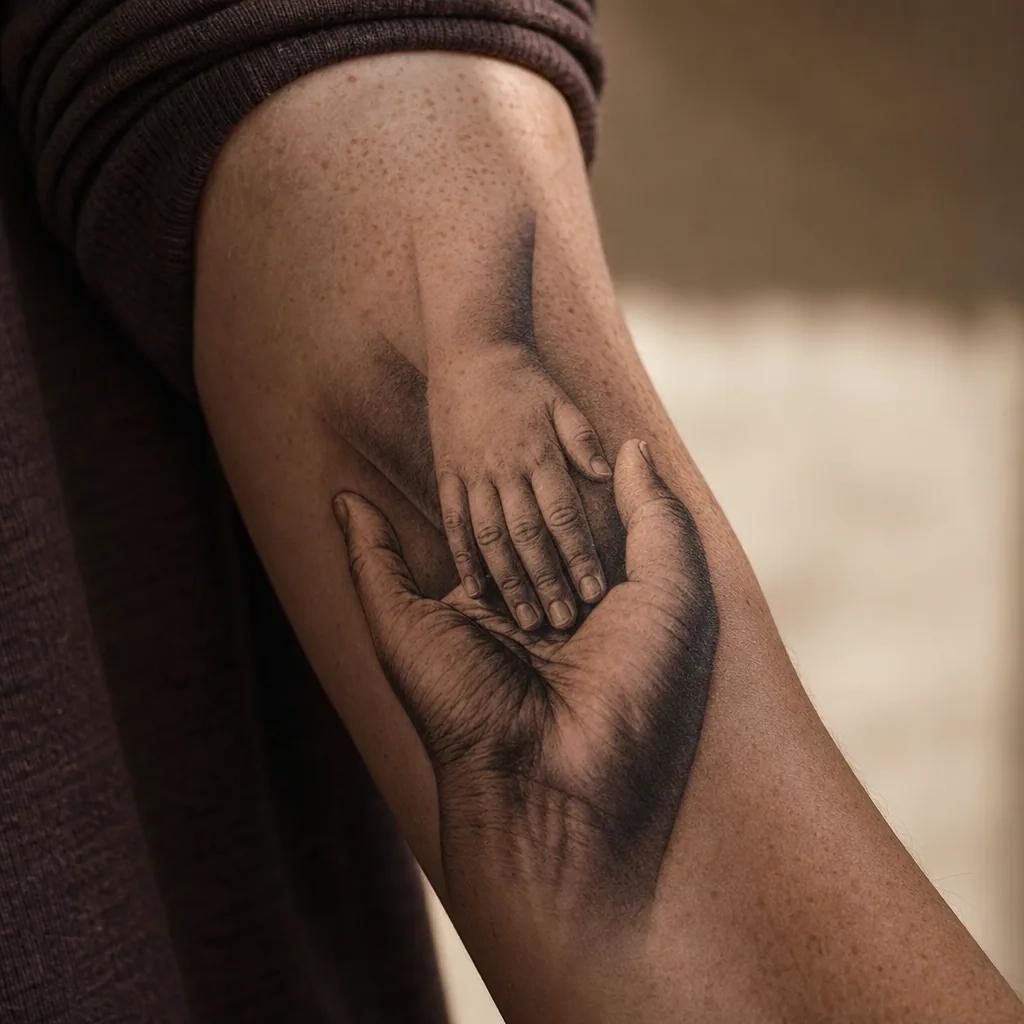 eltern-tattoo realistische hände
