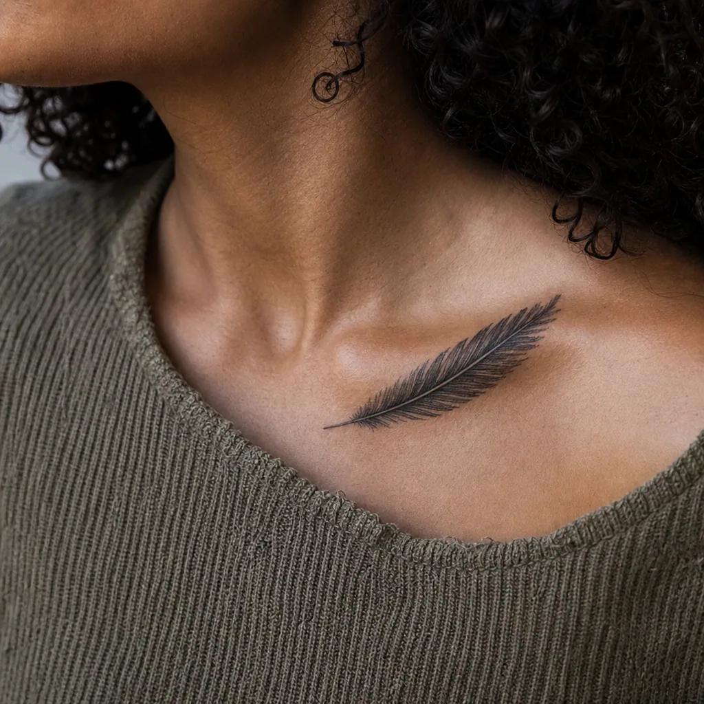 feder-tattoo detailreiche realistische feder