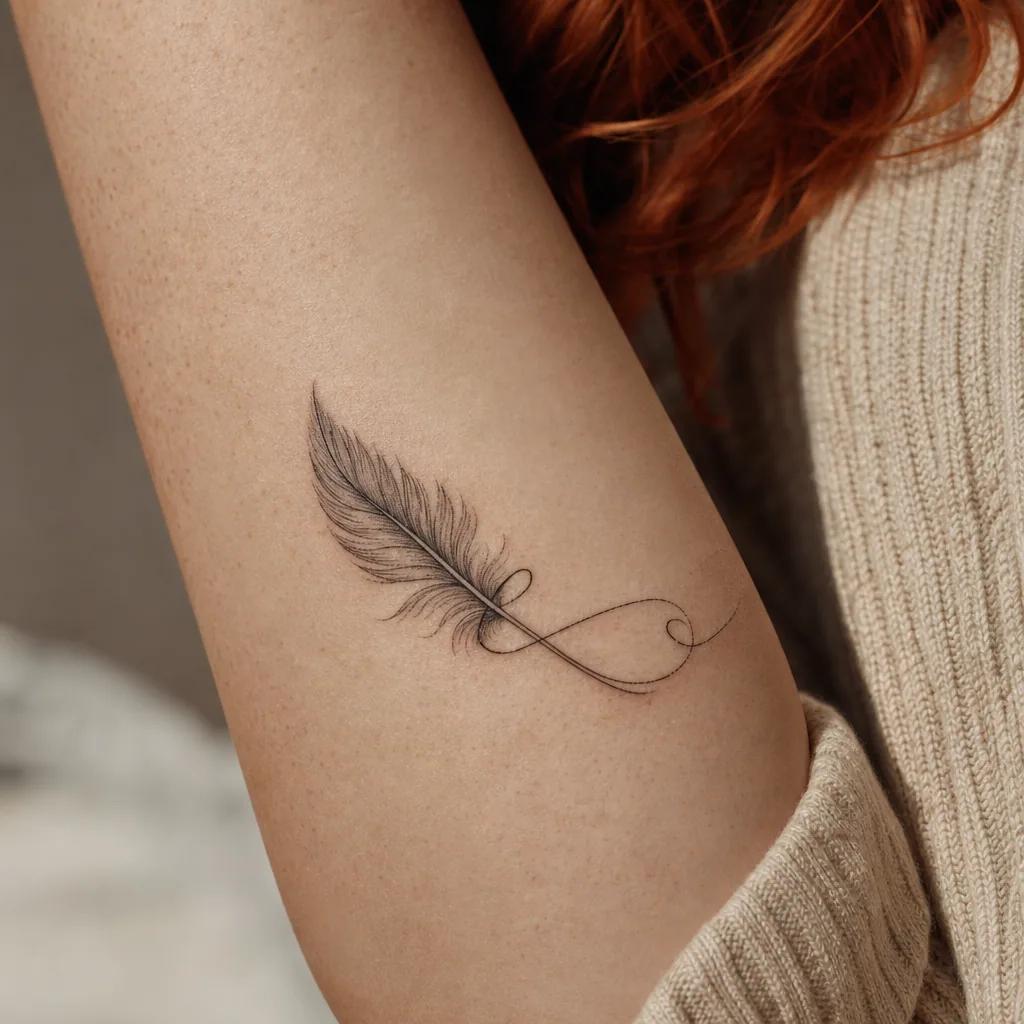 feder-tattoo feder mit schriftzug