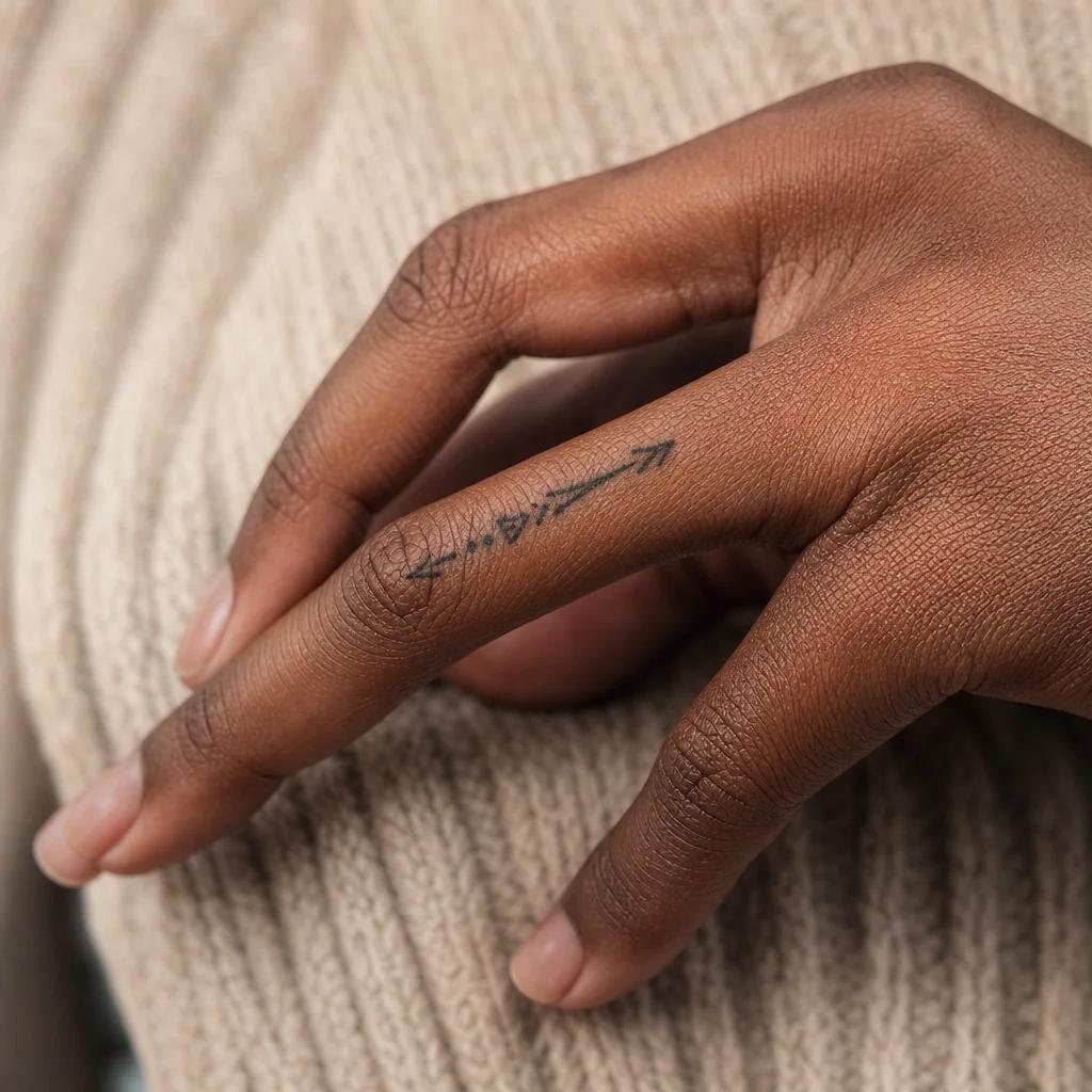 finger-tattoo abstrakte welle