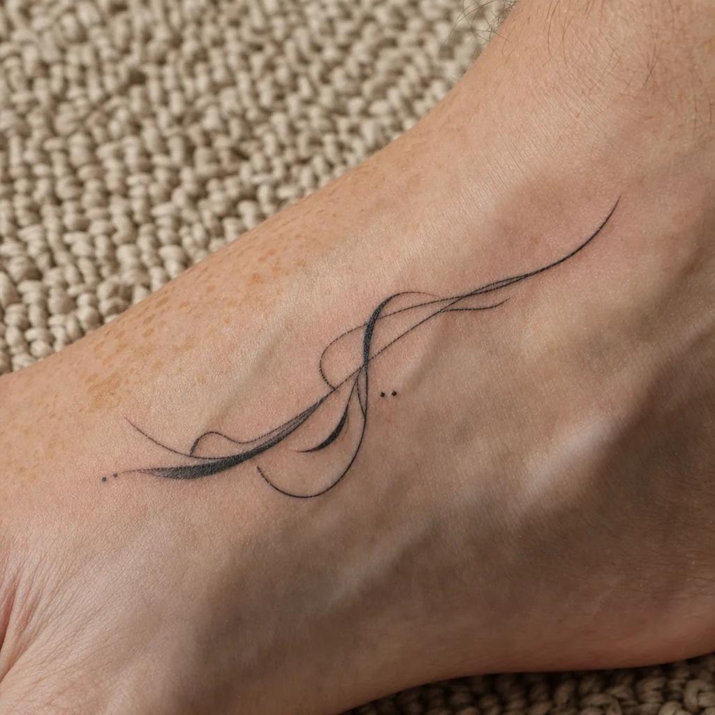 fuß-tattoo patchwork aus mikro-symbolen