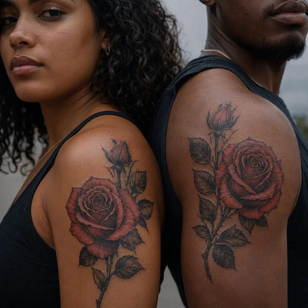 geschwister-tattoo sonne und mond geometrisch