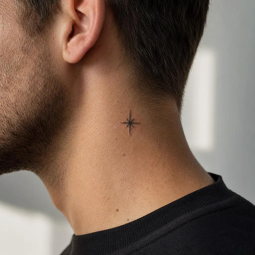 hals-tattoo minimalistischer stern