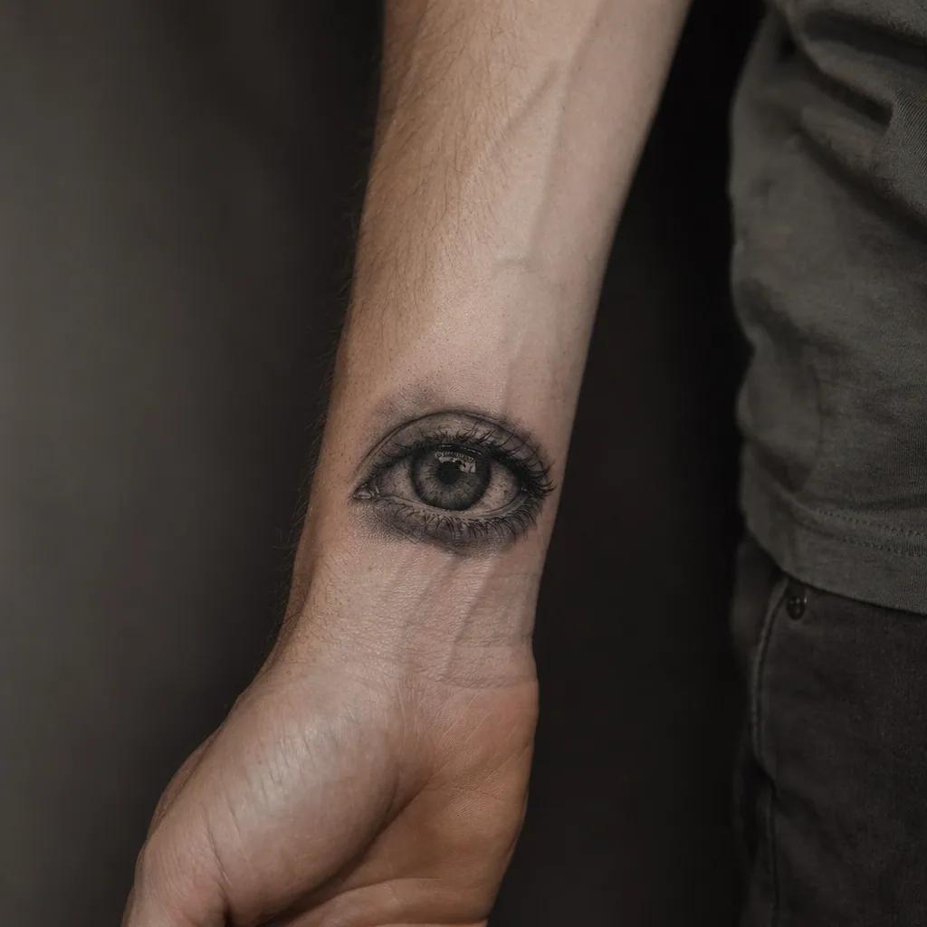 handgelenk-tattoo realistisches auge