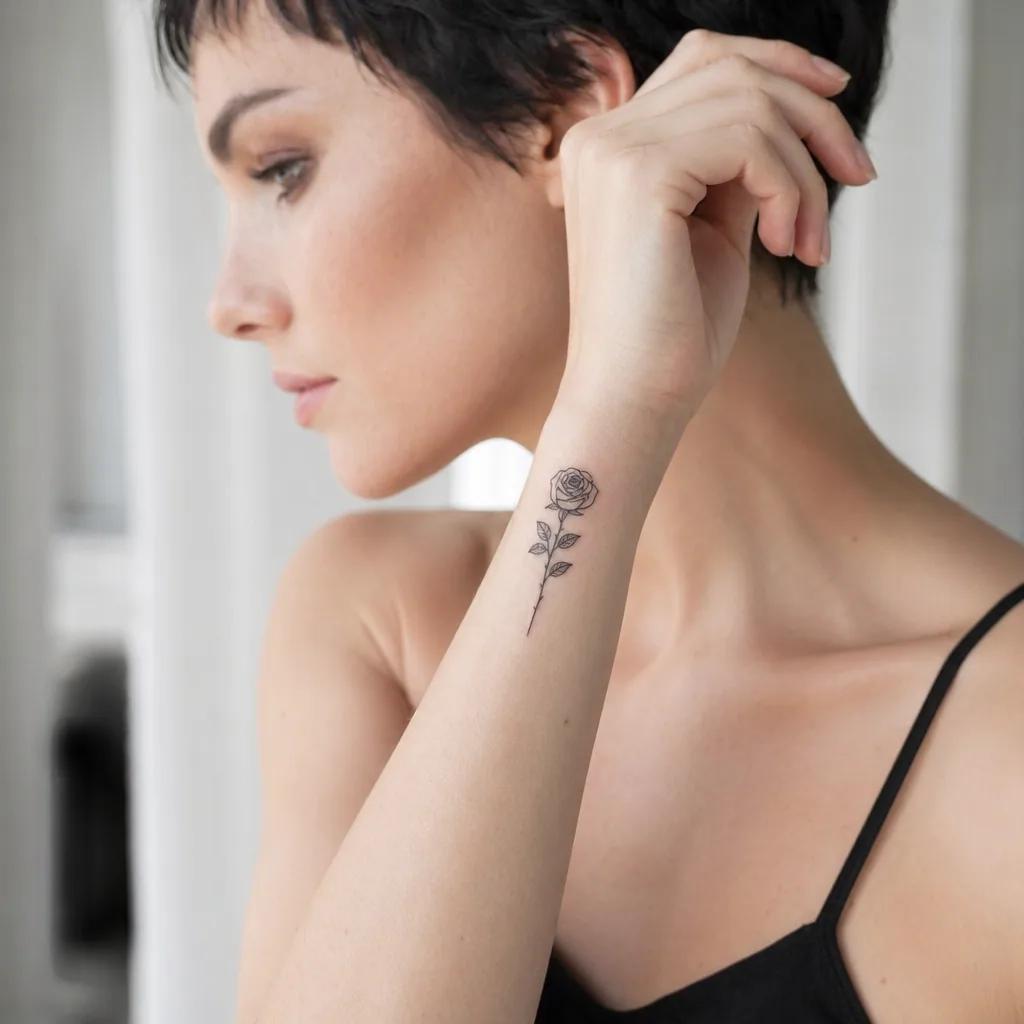 handgelenk-tattoo miniatur-rose