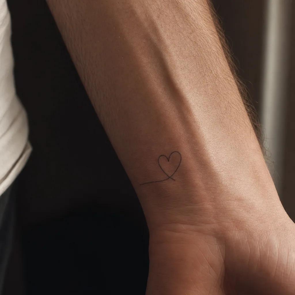 herz-tattoo herz single-line minimalistisch