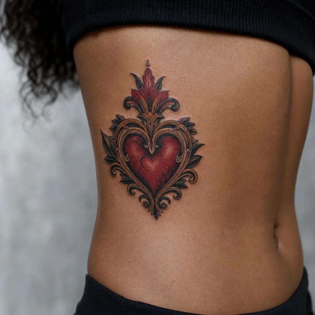 herz-tattoo herz neo-traditional ornamental
