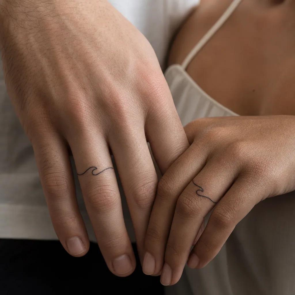 hochzeit-tattoo minimalistische eheringe single-line