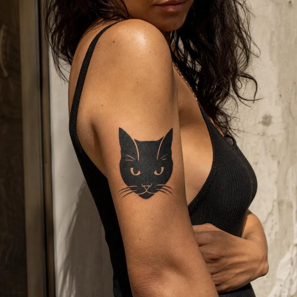 katze-tattoo schlafende katze in fineline