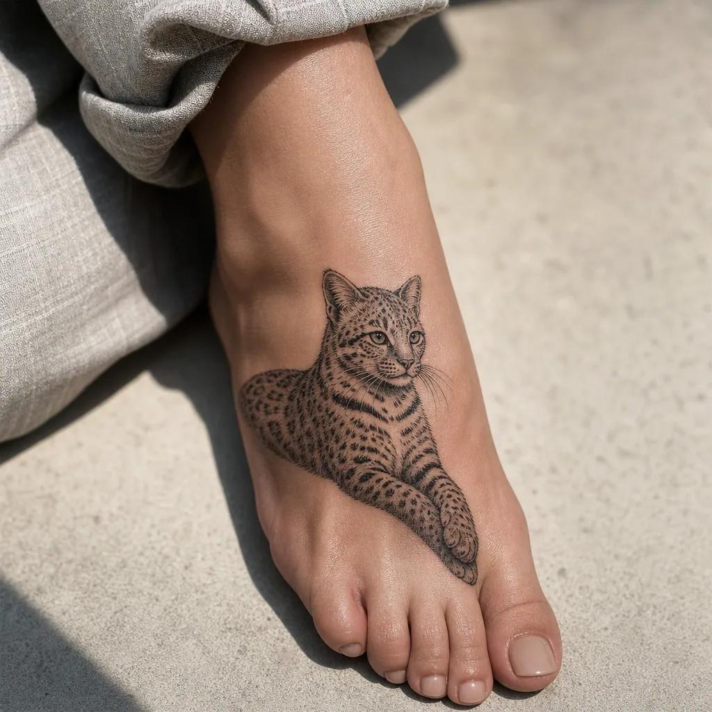 katze-tattoo moderne tribal-katze