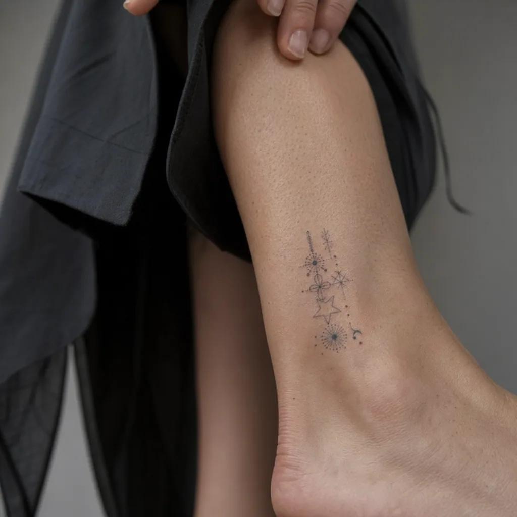 knöchel-tattoo spirituelles kreuz