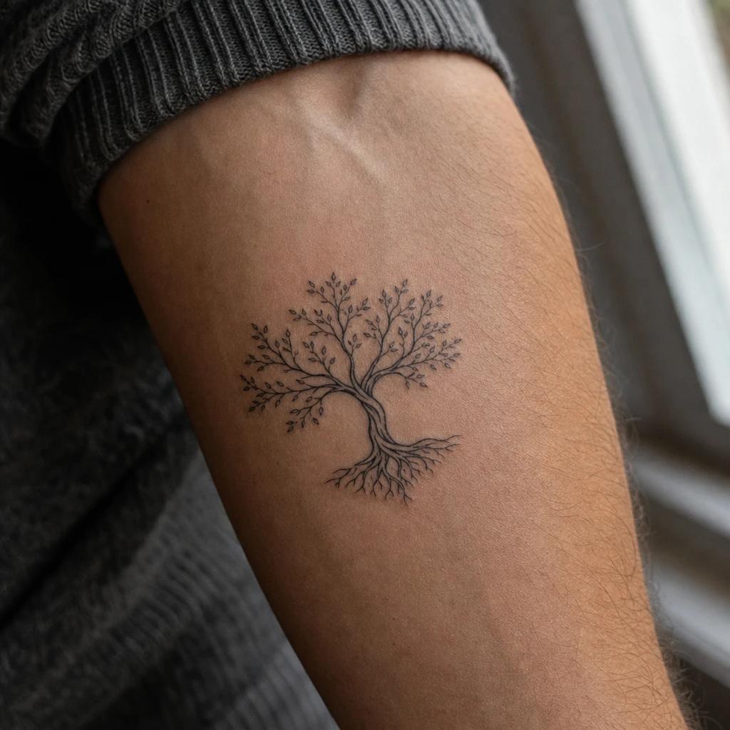 lebensbaum-tattoo minimalistischer lebensbaum