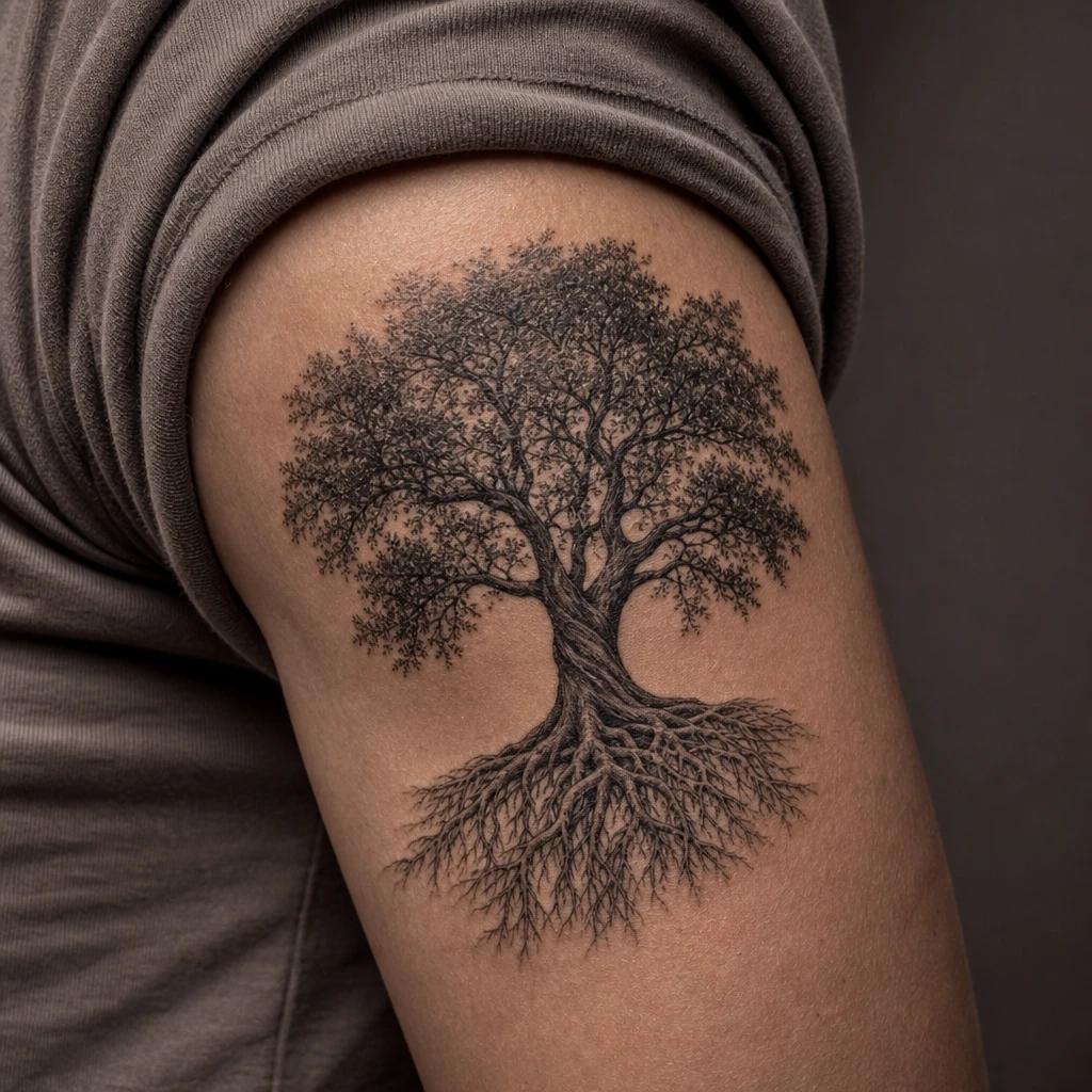 lebensbaum-tattoo realistischer lebensbaum