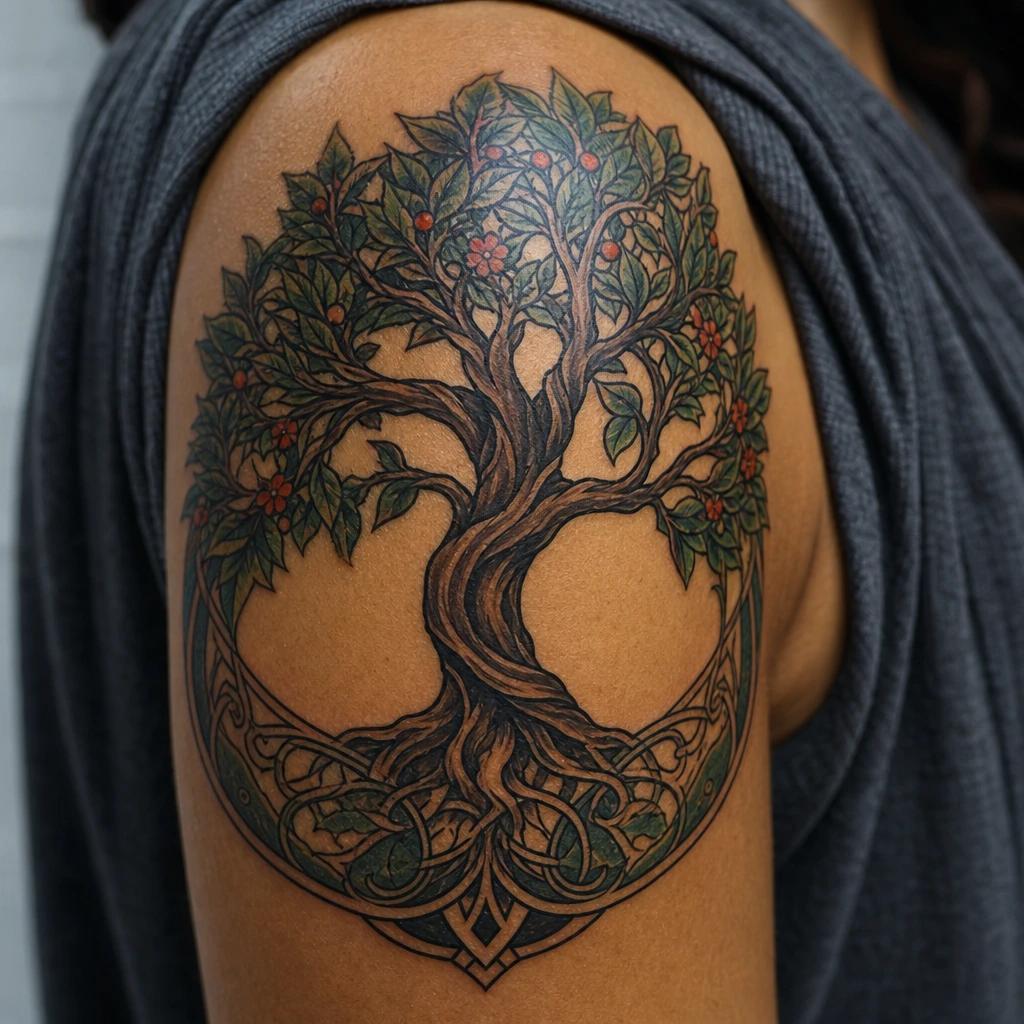 lebensbaum-tattoo neo-traditional lebensbaum