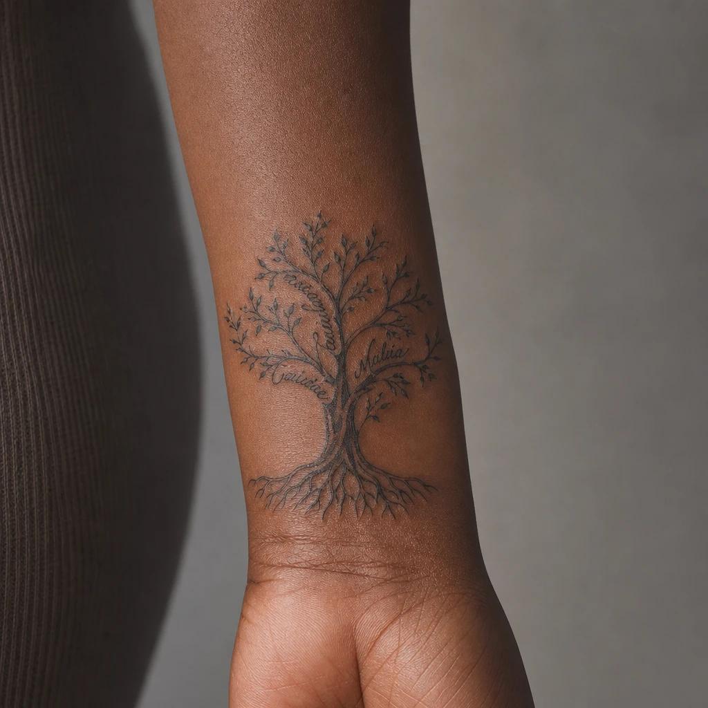 lebensbaum-tattoo lebensbaum mit vornamen