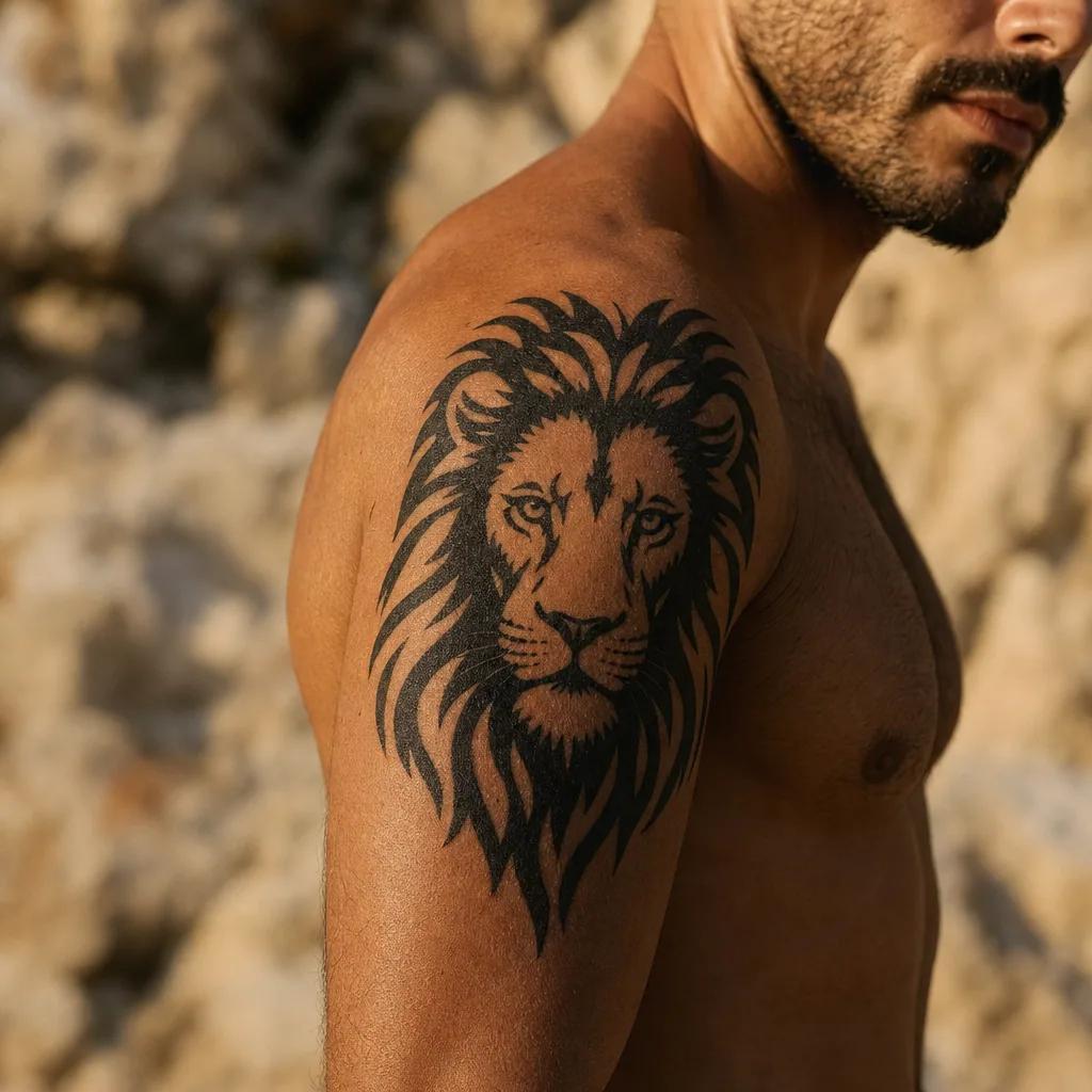 Lion tribal à l'épaule
