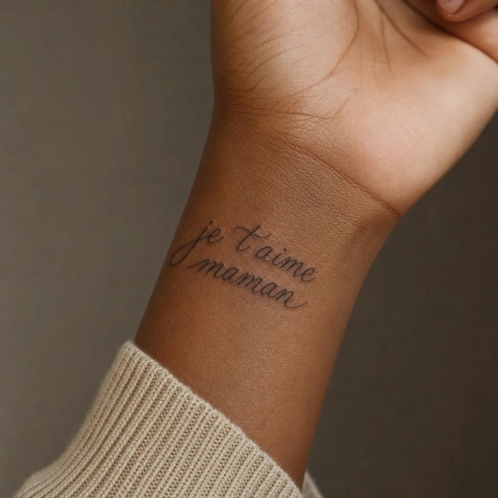 mama-tattoo lettering "ich liebe dich mama"