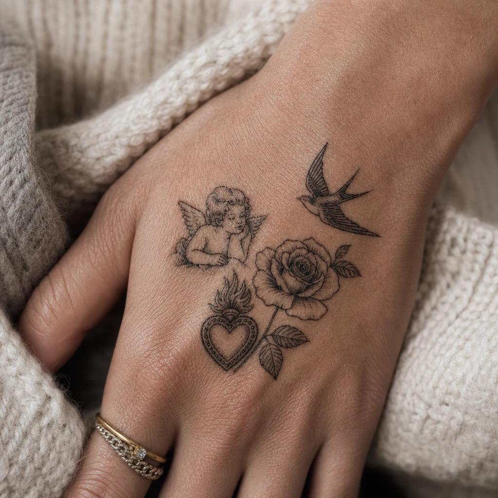 mama-tattoo patchwork hommage flash